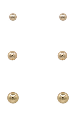 Stainless Steel Post Earrings - 3 Pair Set