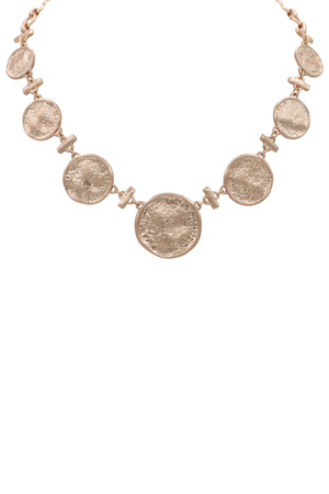 Textured Coin Linked Necklace